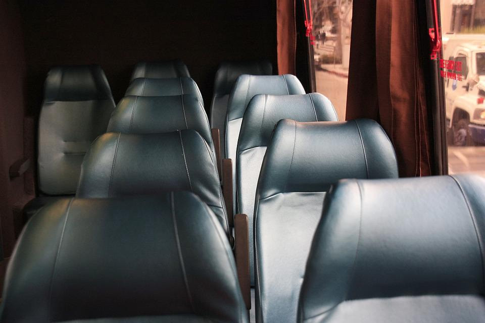 seats on a nice bus