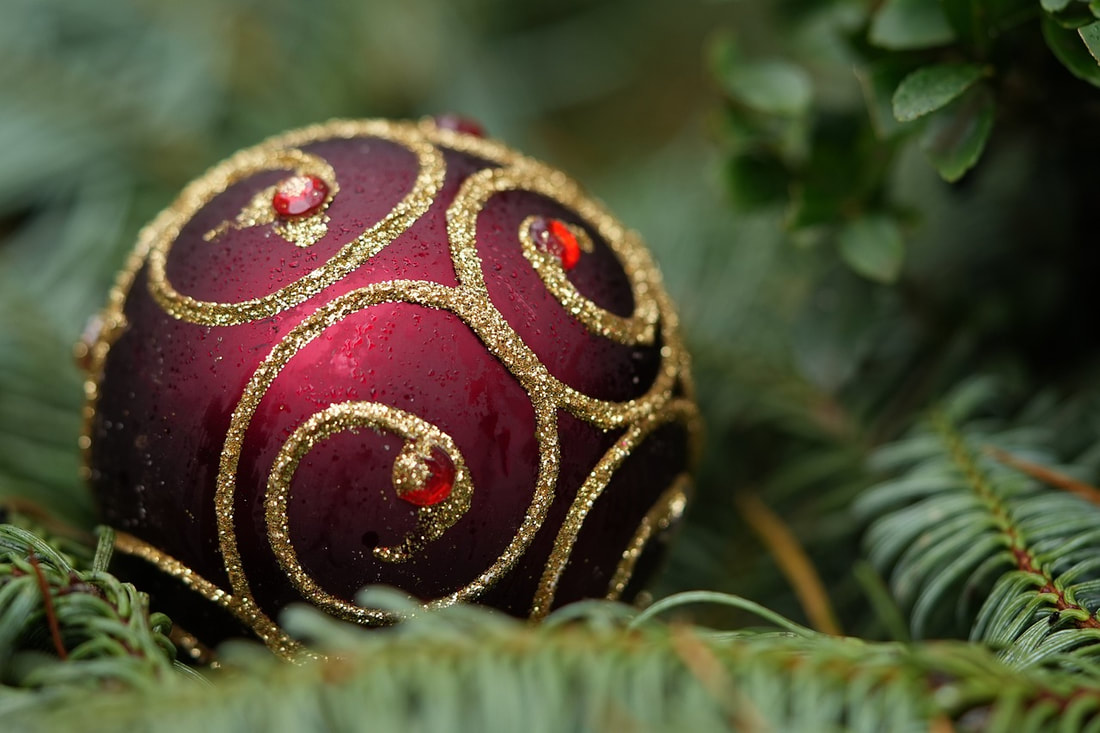 burgundy ornament with rhinestones