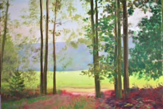 Painting titled Entrance to the Field" by Margaret Heuges